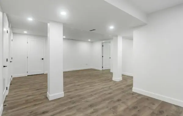 Basement with LVP flooring