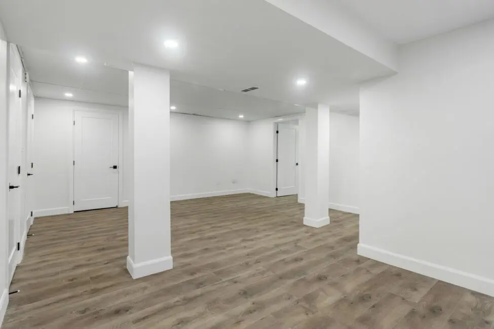 Basement with LVP flooring