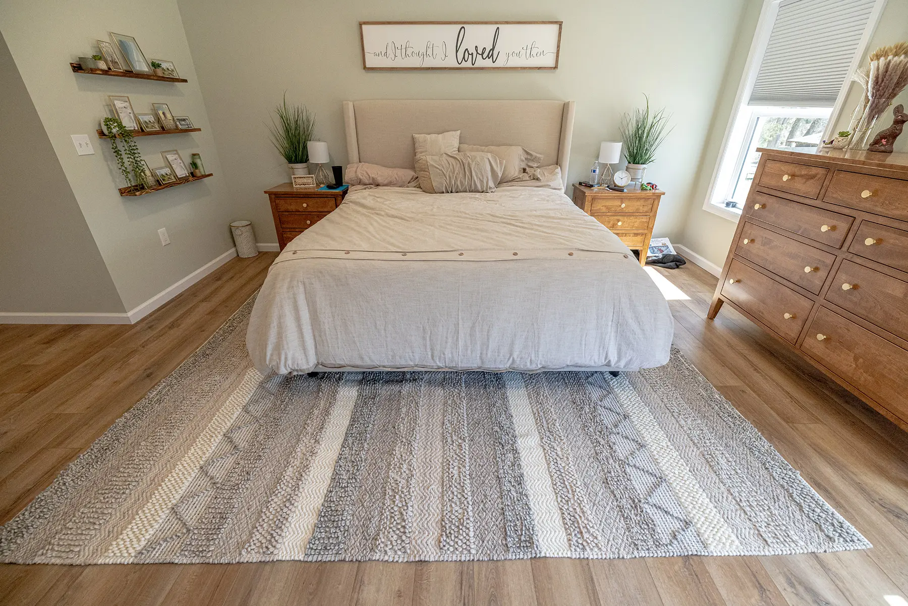 Bedroom flooring - LVP with area rug
