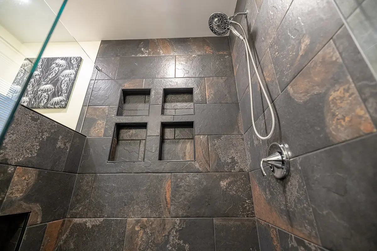 Shower tile flooring