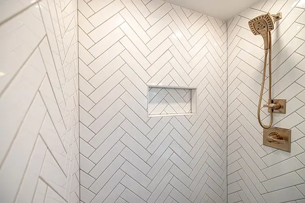 Tile in a shower
