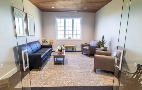 Waiting room with carpet