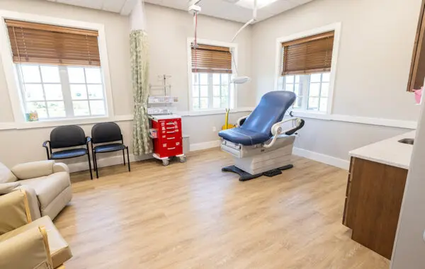 Medical room with LVP flooring