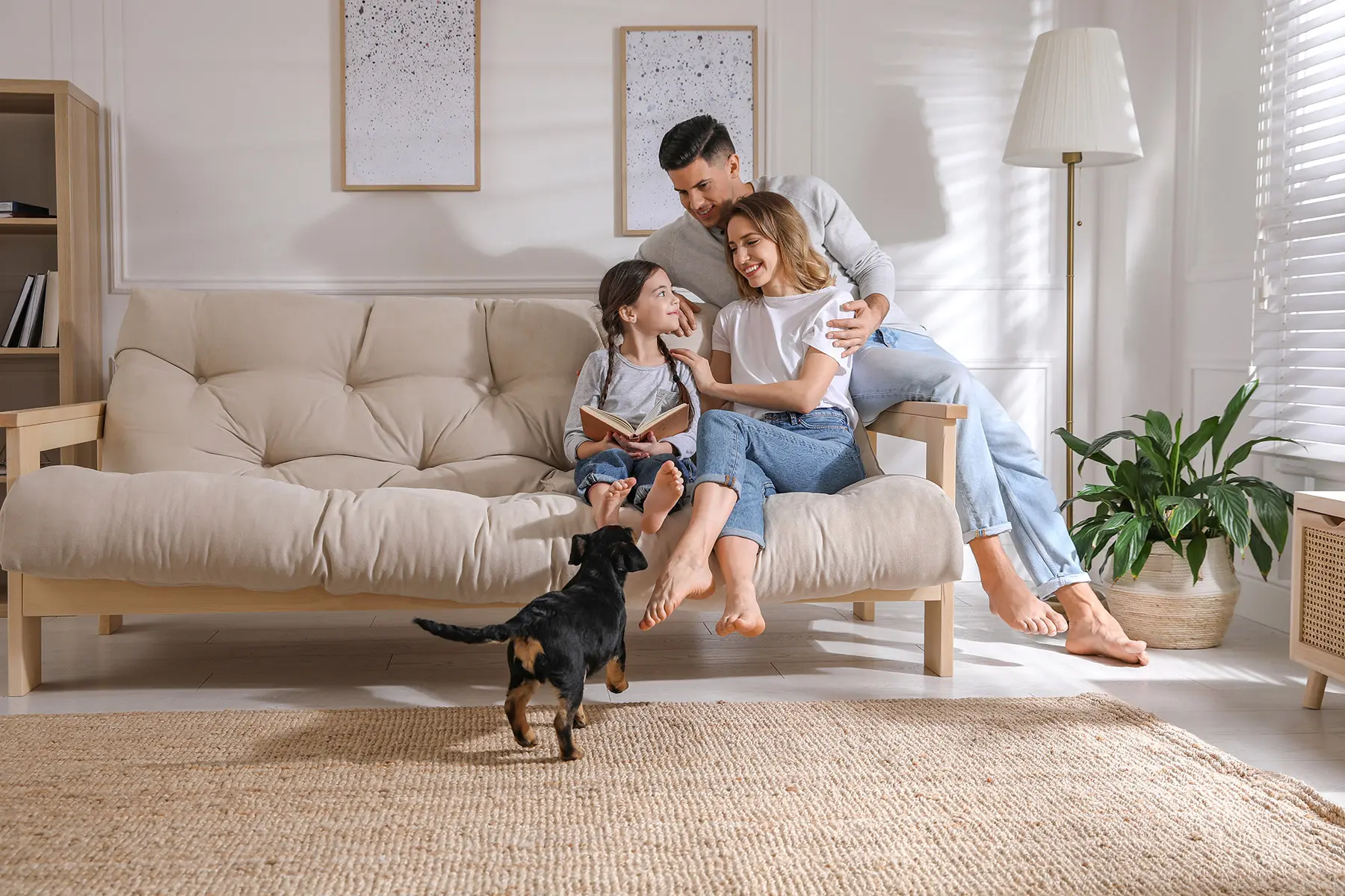 family in a living room
