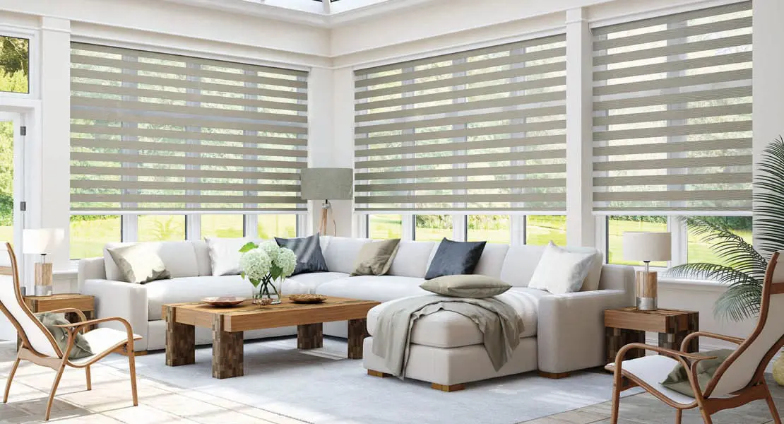 Room with window shades