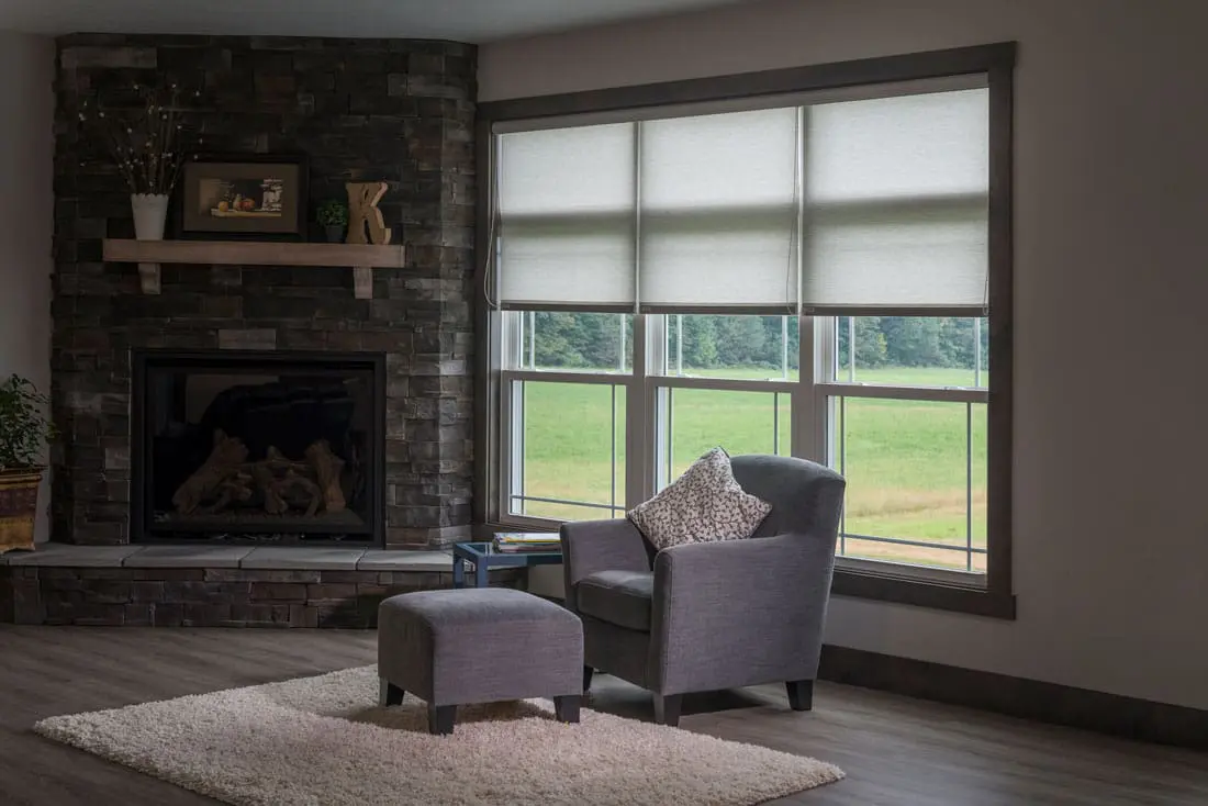 Room with window shades